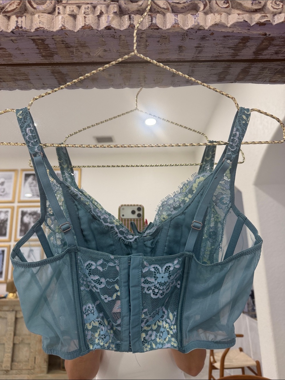 Victoria's Secret Teal Lace Corset Top - Picture 3 of 3